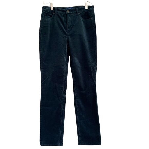 Talbots High Waist Straight Leg Peacock Blue/Green Pinwale Corduroy Pants 4P - Picture 1 of 6